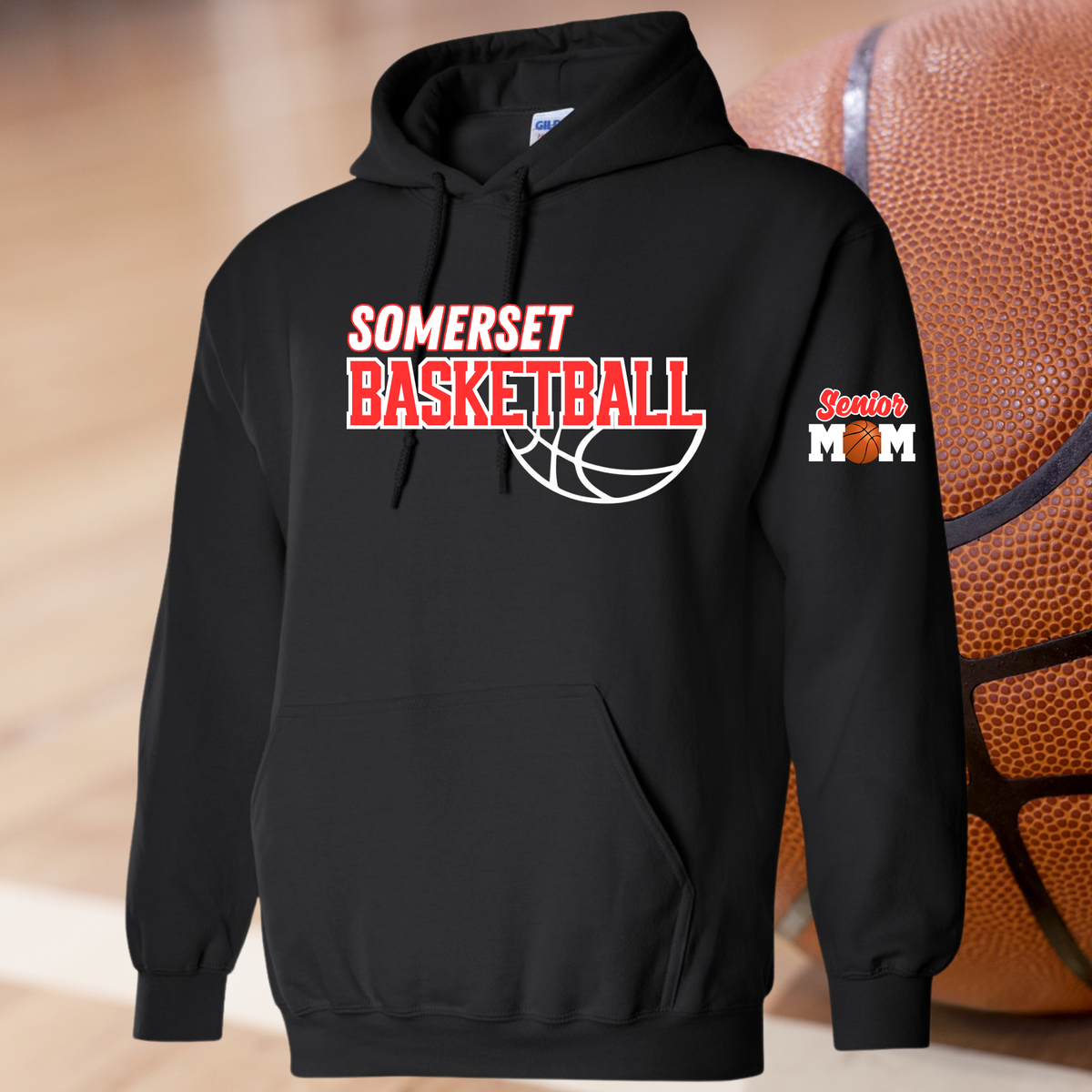 Senior Mom Basketball Hoodie